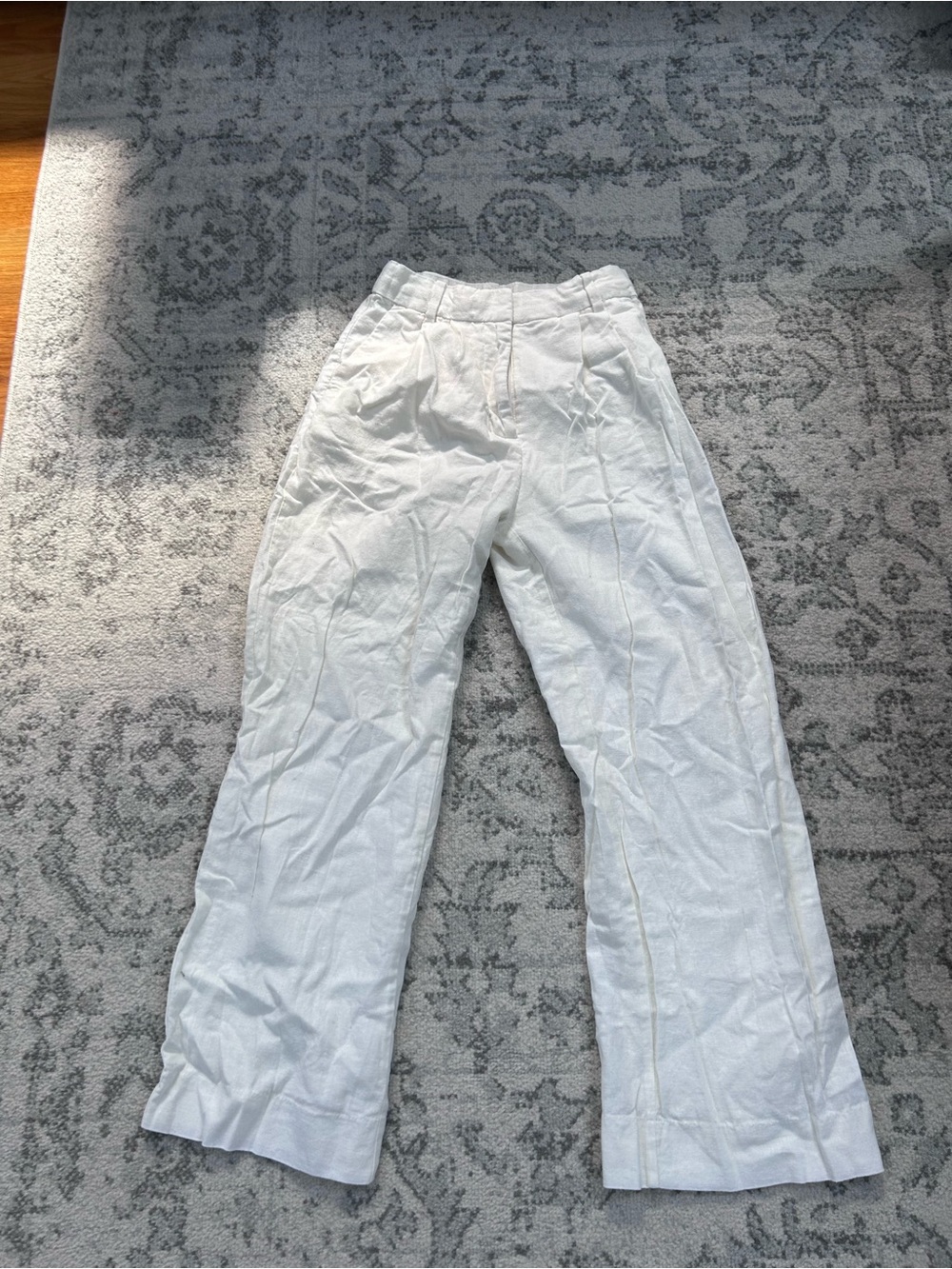 Abercrombie White Linen Trousers